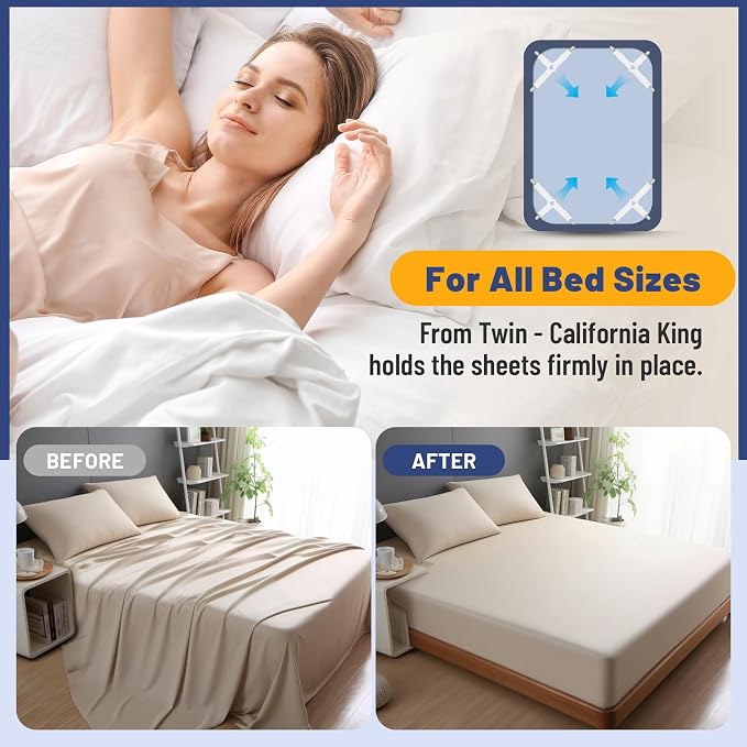 Adjustable Bed Sheet Straps, Elastic Fasteners - Image 5