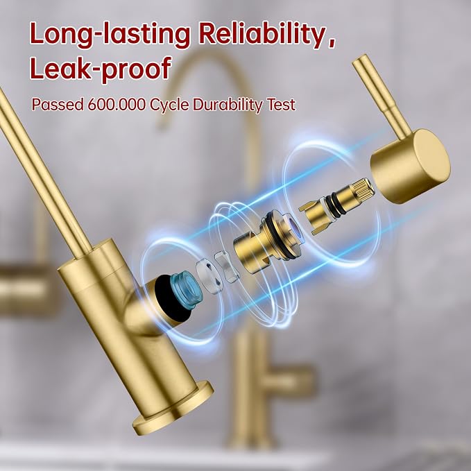 SUMERAIN Kitchen Water Filter Faucet NSF Certification 100% Lead-Free | Brushed - Image 5