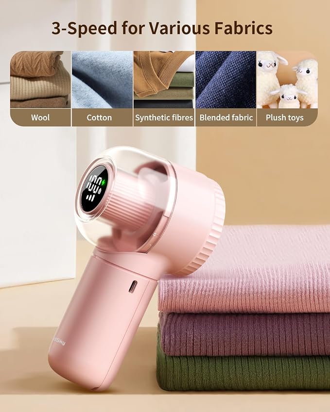 Fabric Shaver with Lint Brush, Large Lint Shaver with Digital Display | - Image 2