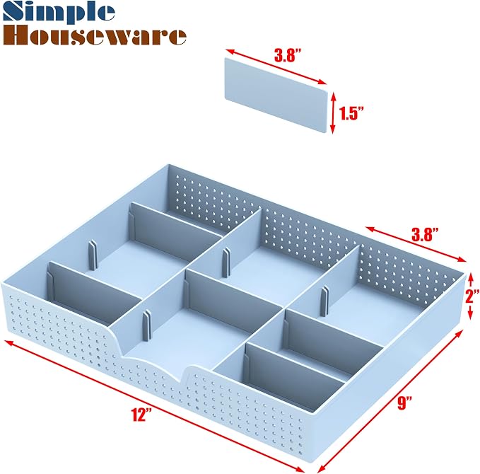 Simple Houseware Drawer Organizer Tray, 9 Adjustable Compartments, and Craft - Image 7