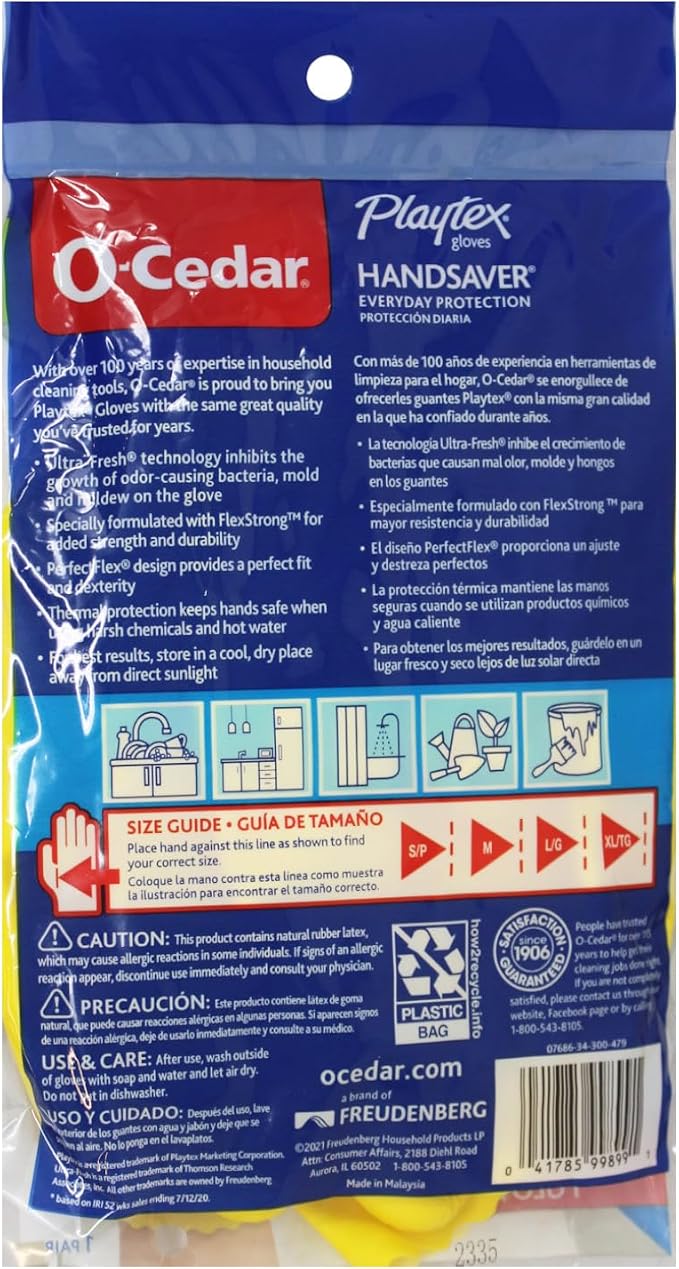 PLAYTEX HandSaver Reuseable Rubber Cleaning Gloves, Everyday Protection - Image 3