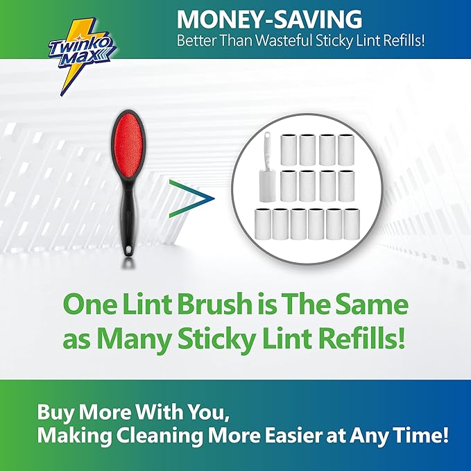 Twinko Max Lint Brush for Pet Hair, Reusable Lint Remover for Clothes | - Image 6