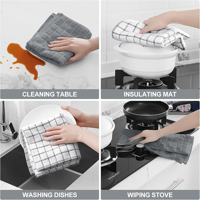 Homaxy Large Premium Cotton Kitchen Towels 16"x 28", 6 Pack - Image 4