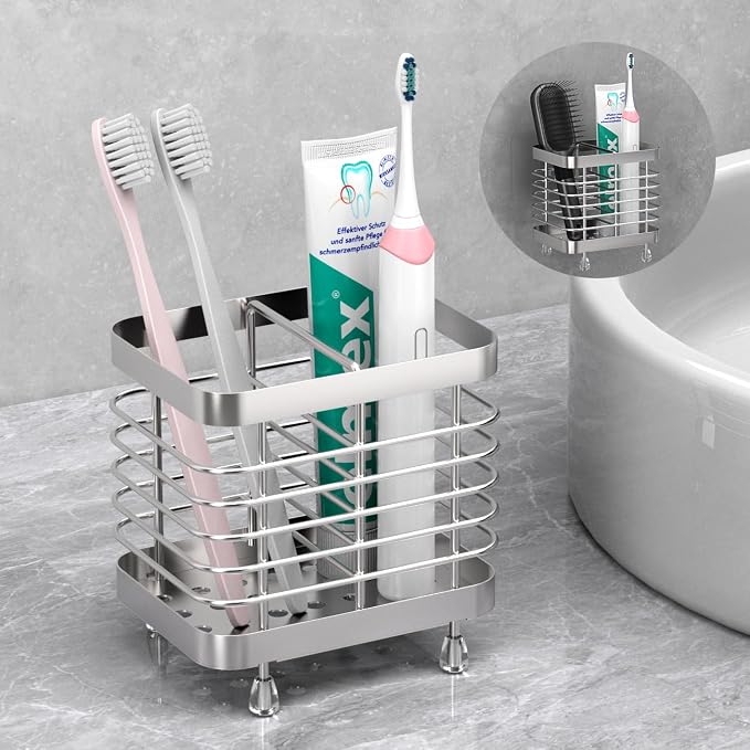 Luxspire Toothbrush Holders for Bathroom, Stainless Steel, 2 Slots, Toothbrush by Luxspire