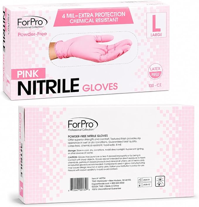 ForPro Disposable Nitrile Gloves, Chemical Resistant, Powder-Free, Latex-Free - Image 2