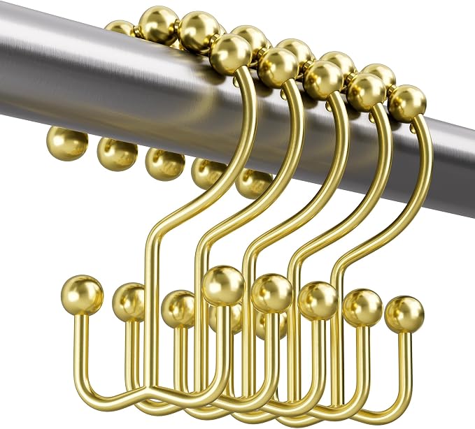 Amazer Gold Shower Curtain Hooks, Shower Rings - Image 8