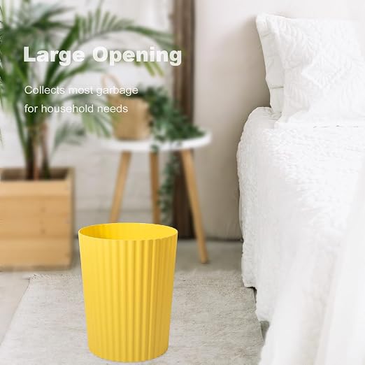 JiatuA Small Bathroom Trash Can Plastic Wastebasket Garbage Can Yellow | Sturdy - Image 2