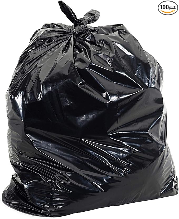 Aluf Plastics 40-45 Gallon 1.5 MIL Black Heavy Duty Trash Bags by AlufPlastics