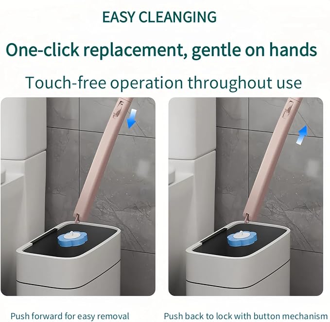 Disposable Toilet Brush with 48 Refills, Toilet Cleaning Supplies, Toilet Wand - Image 4