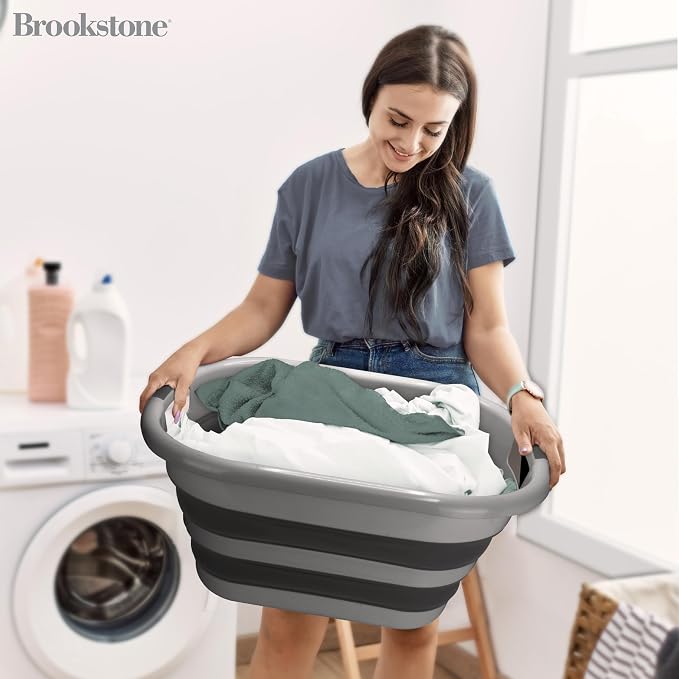 BROOKSTONE Collapsible Laundry Basket Set, Modern Extra Large Collapsible - Image 2