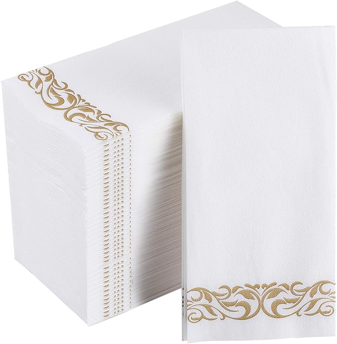 FOCUSLINE 200 Linen Feel Disposable Bathroom Napkins, Soft and Absorbent Paper by FOCUSLINE