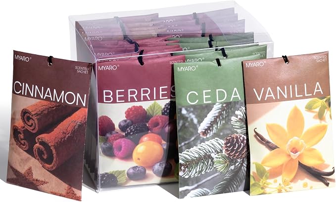 MYARO 20 Pack Assorted Warm Scented Sachets, Closet Deodorizer Freshener by MYARO