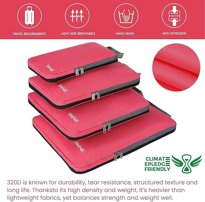 BAGAIL 4 Set/6 Set/8 Set Compression Packing Cubes Travel Accessories - Image 5