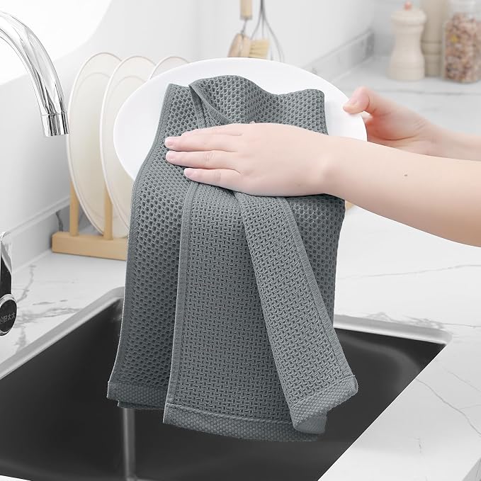 Homaxy 100% Cotton Waffle Weave Kitchen Dish Towels 24-Pack, Ultra Soft - Image 4