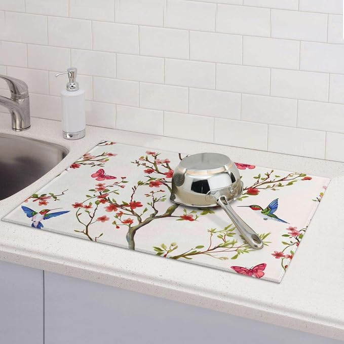 Hummingbird Butterfly Dish Drying Mat - Image 7