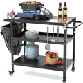 TOLEAD Outdoor Grill Cart, Grill Tables for Outside, Outdoor Pizza Oven Table, Outdoor Table for Grill, Pizza Oven Stand for Pizza Oven, Outside, Griddle, Patio (NO Hook)
