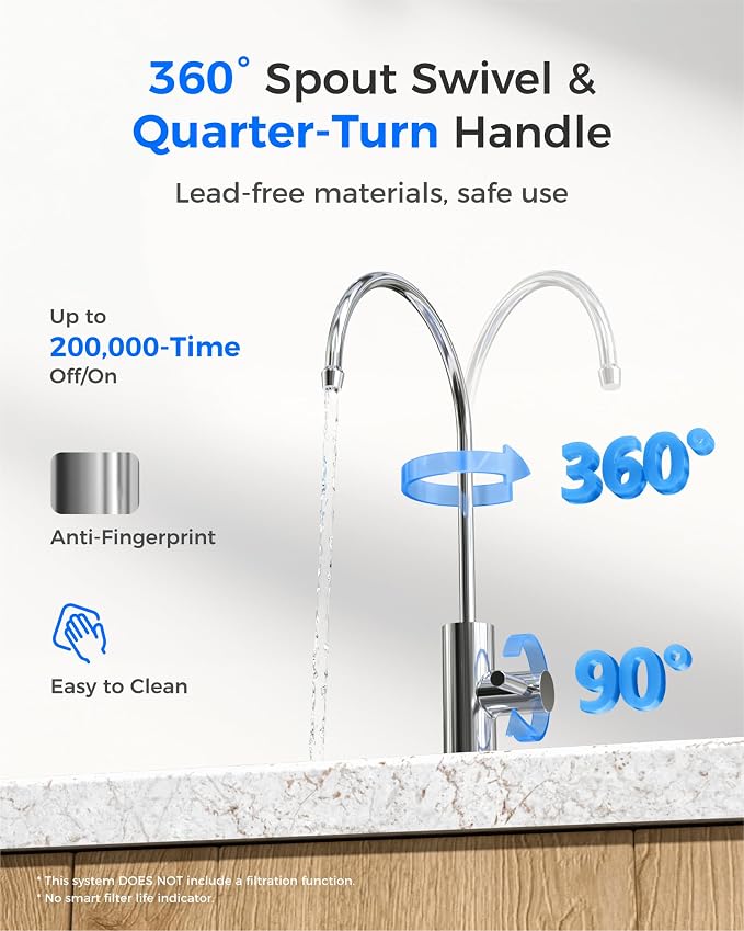 Waterdrop G2FCT-Chrome Reverse Osmosis Water Filter Faucet, Polished Chrome | - Image 7