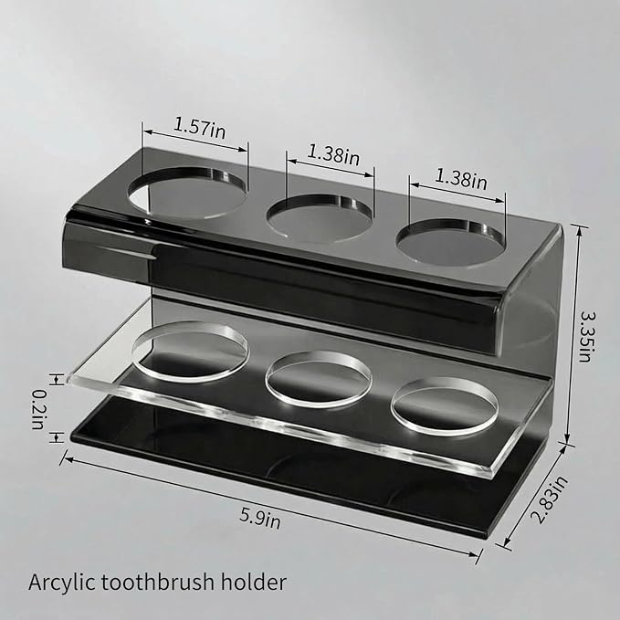 3 Slots Acrylic Electric Toothbrush Holders - Image 3