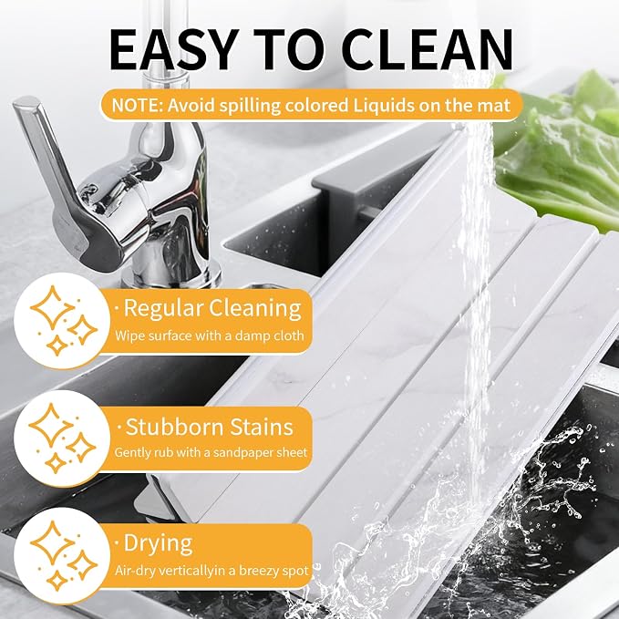 Stone Dish Drying Mat for Kitchen Counter, Any Countertop - Image 6