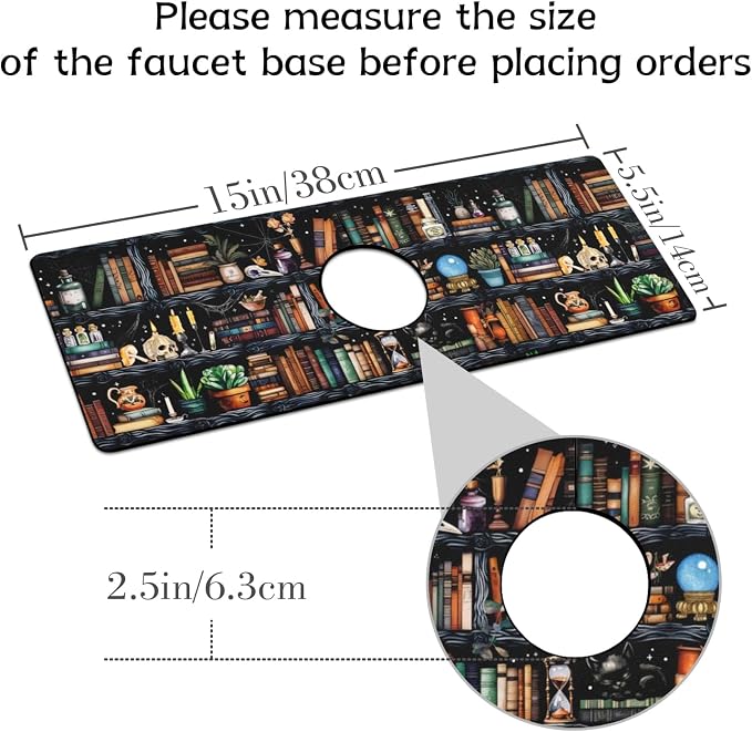 Halloween Kitchen Sink Splash Guard Faucet Mat, Farmhouse Sink Splash Guard - Image 2