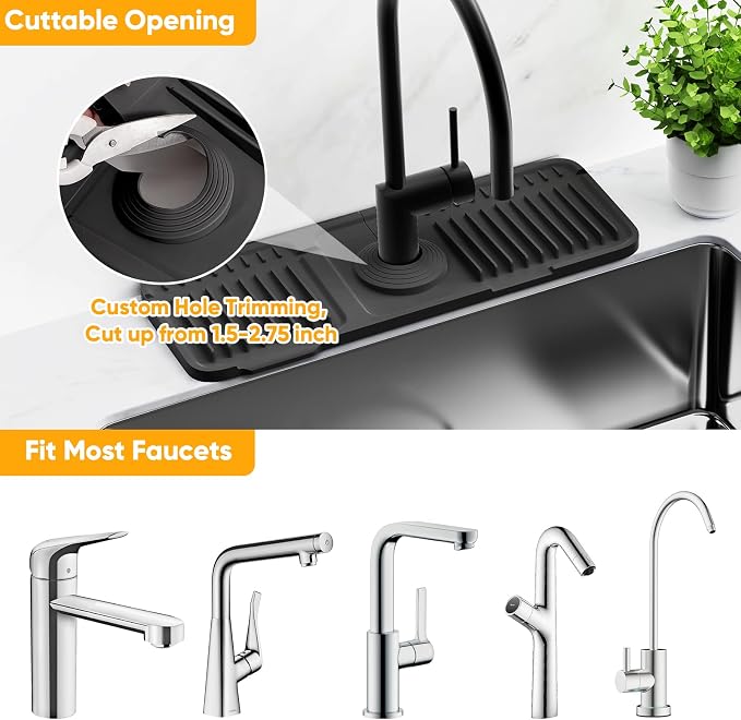 14.6 inch Faucet Mat for Kitchen Sink Splash GuardKitchen Sink Faucet Mat - Image 7