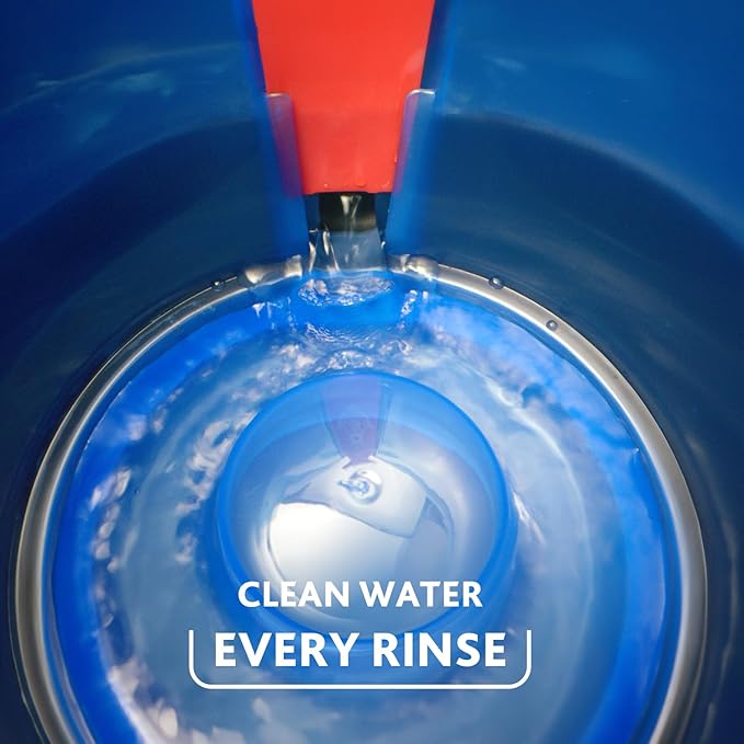 O-Cedar RinseClean Spin Mop & Bucket System + 1 Extra Mop Head | Clean with Clean Water | Removes 99% of Bacteria