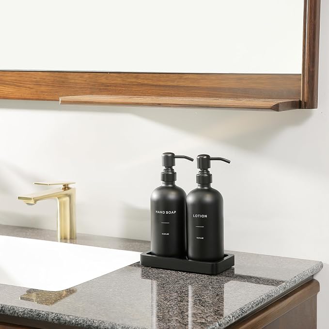 Prus Waso Black Soap Dispenser Bathroom Set | Soap and Lotion Dispenser Set - Image 6
