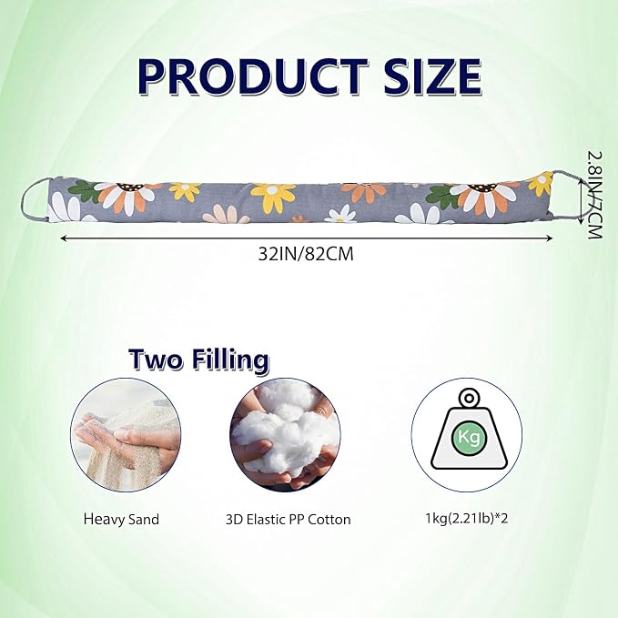 2 Pack 32 Inch 2.8 Inch Wide Slim Under Door Blocker Door Draft Stopper - Image 2