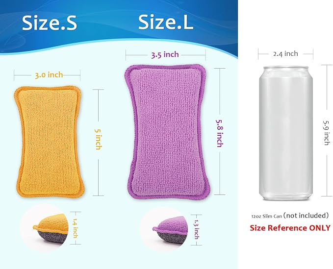UPSTAR Dish Sponges Kitchen, Microfiber Cleaning Scrubber - Image 2