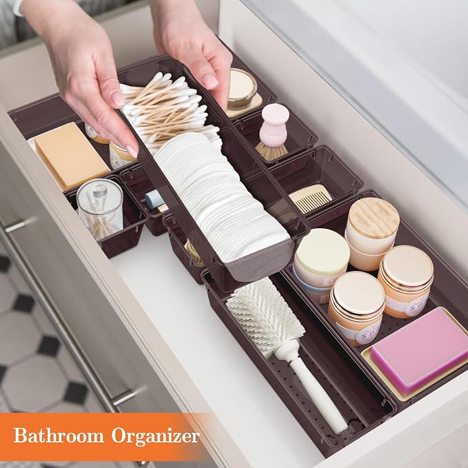 SpaceHacks 25 PCS Plastic Drawer Organizer, 4-Size Versatile Organizer Trays & - Image 6