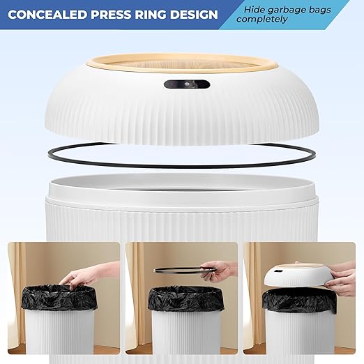 Pukomc Smart Sensor Wastebasket, Convenient and Hygienic Easy to Use | - Image 2
