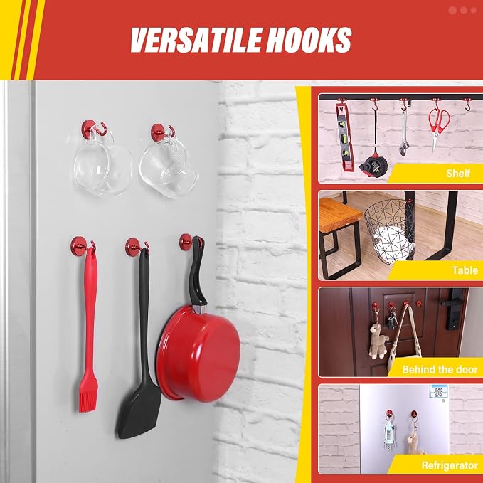 Neosmuk Magnetic Hooks, 130lb Heavy Duty, 10 Pack - Image 3