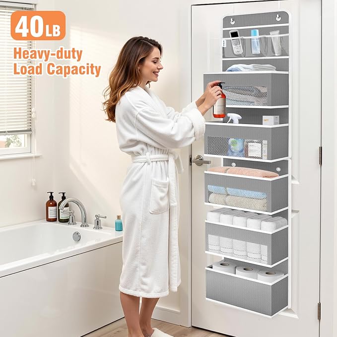 Over The Door Organizer Storage Large Capacity Hanging Bedroom Storage | 6 - Image 5