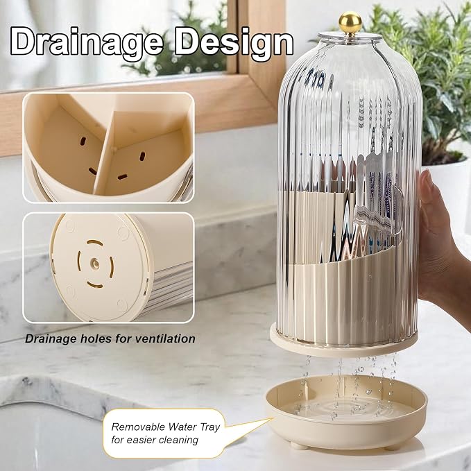Toothbrush Holders with Cover Toothpaste Organizer - Image 2