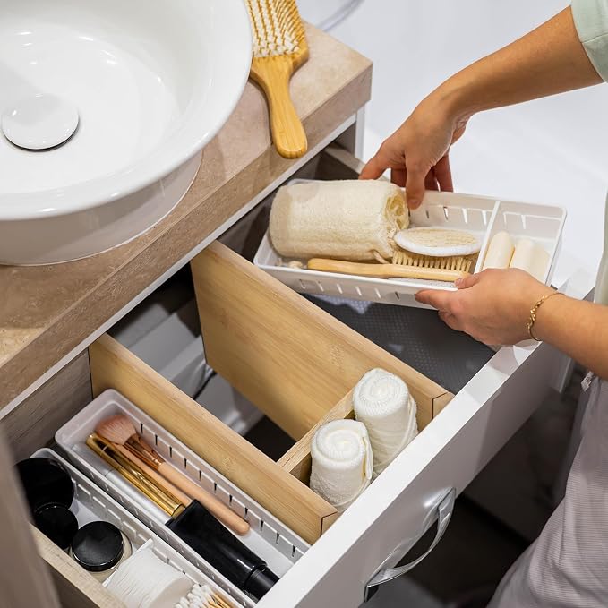 DoubleFill 8 Pcs Deep Bamboo Drawer Dividers, Deep Kitchen Dresser Drawer - Image 5