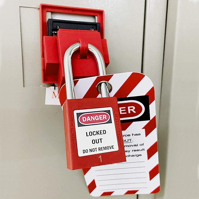Lockout Tagout Locks, Safety Padlocks, Loto Keyed Differently Lock Out Tag Out Device Plastic with Lockout TagOut Tags