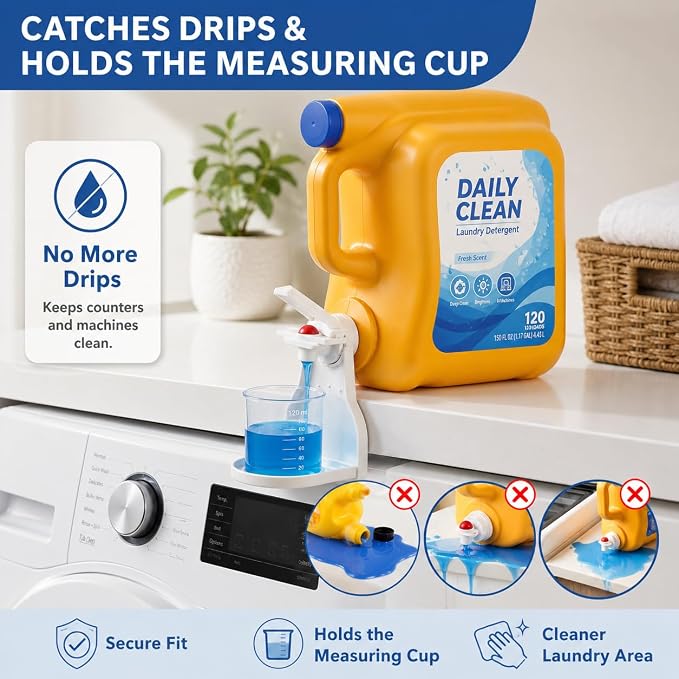 Laundry Detergent Dispenser Cup Holder, No Drip Laundry Detergent Holder - Image 3