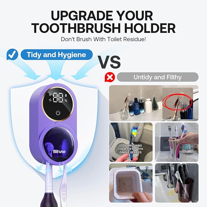 Bitvae Tooth Brush Holder for Bathroom Infrared Sensing | Toothbrush Cleaner - Image 5