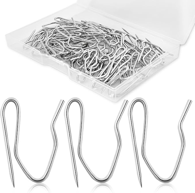 70PCS Curtain Hooks, 1.2 Inch Metal Drapery Pin and Hook, Rustproof Stainless by Unknown