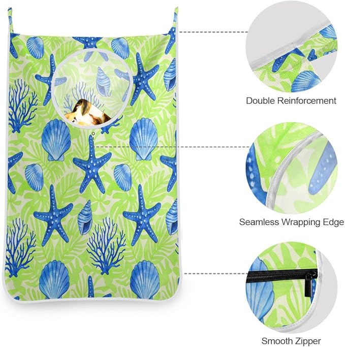 2PCS Hanging Laundry Hamper Bag Over the Door Laundry Hamper Wall Hamper Large - Image 6