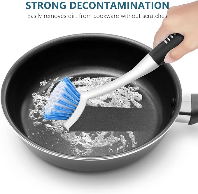 SetSail 3 Pack Dish Brush Set, Long Handle Kitchen Scrub Brush | Built-in - Image 4