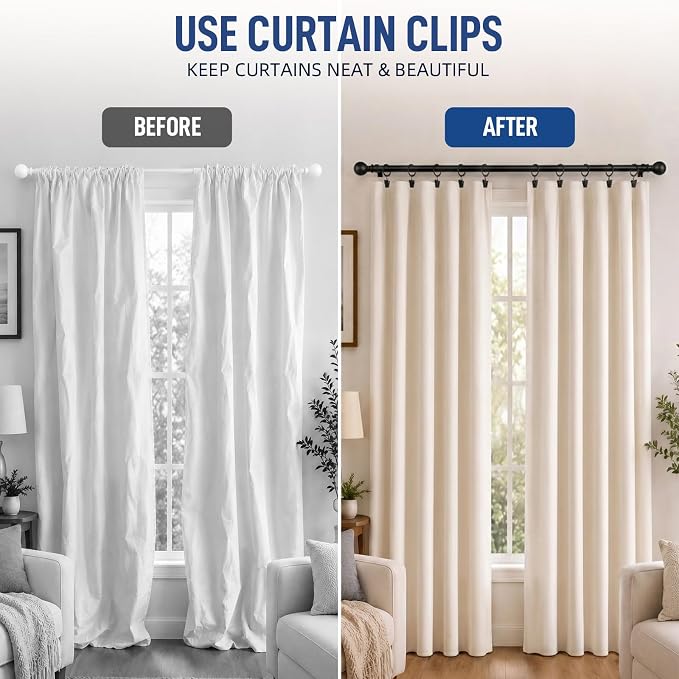 Lansian 72 Pack Curtain Rings - Image 2