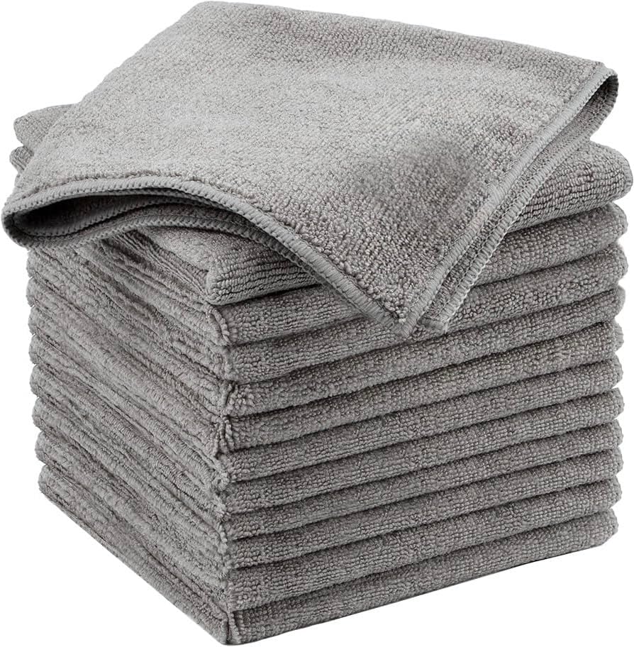 Microfiber Cleaning Cloth Grey 12 Pack Premium Microfiber Towels by MIRACLEAN