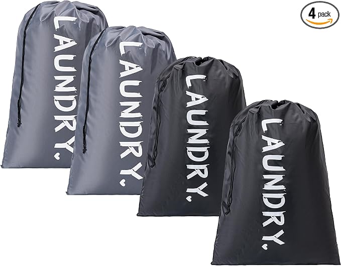 4 Pack Travel Laundry Bag, Extra Large Dirty Clothes Organizer by Unknown