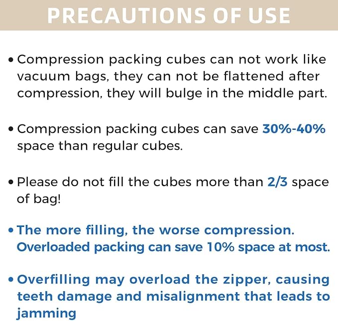 BAGAIL 4 Set/6 Set/8 Set Compression Packing Cubes Travel Accessories - Image 7