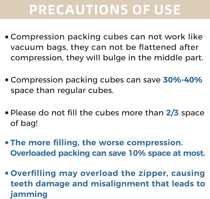 BAGAIL 4 Set/6 Set/8 Set Compression Packing Cubes Travel Accessories - Image 7