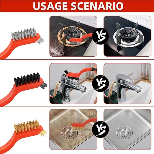 3PCS Wire Brushes for Cleaning Rust, Brass & StainlessSteel Bristles - Image 7