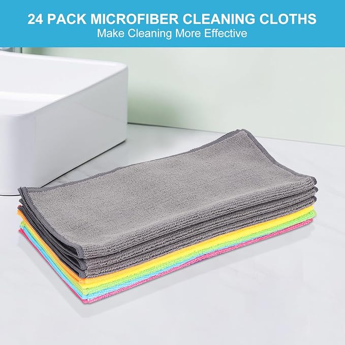 Microfiber Cleaning Cloth: 24 Pack Cleaning Towels - Image 4