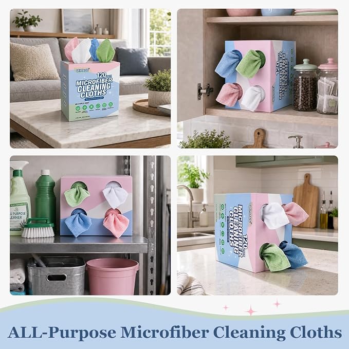UNIMADE Microfiber Cleaning Cloth, 120 Pack Microfiber Towels - Image 7