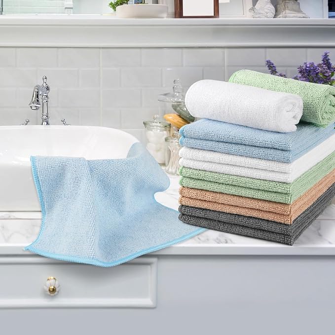 Orighty Washcloths Bulk, 100 Pack Microfiber Face Towels, 12x12 Inch - Image 6